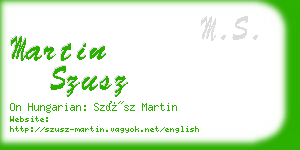 martin szusz business card